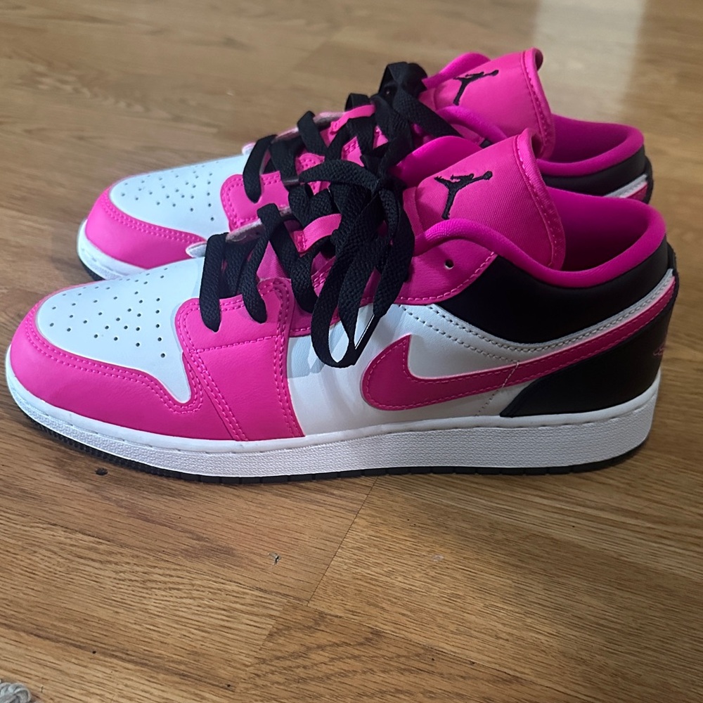 Pink and White Low-Top Sneakers - Picture 2 of 4